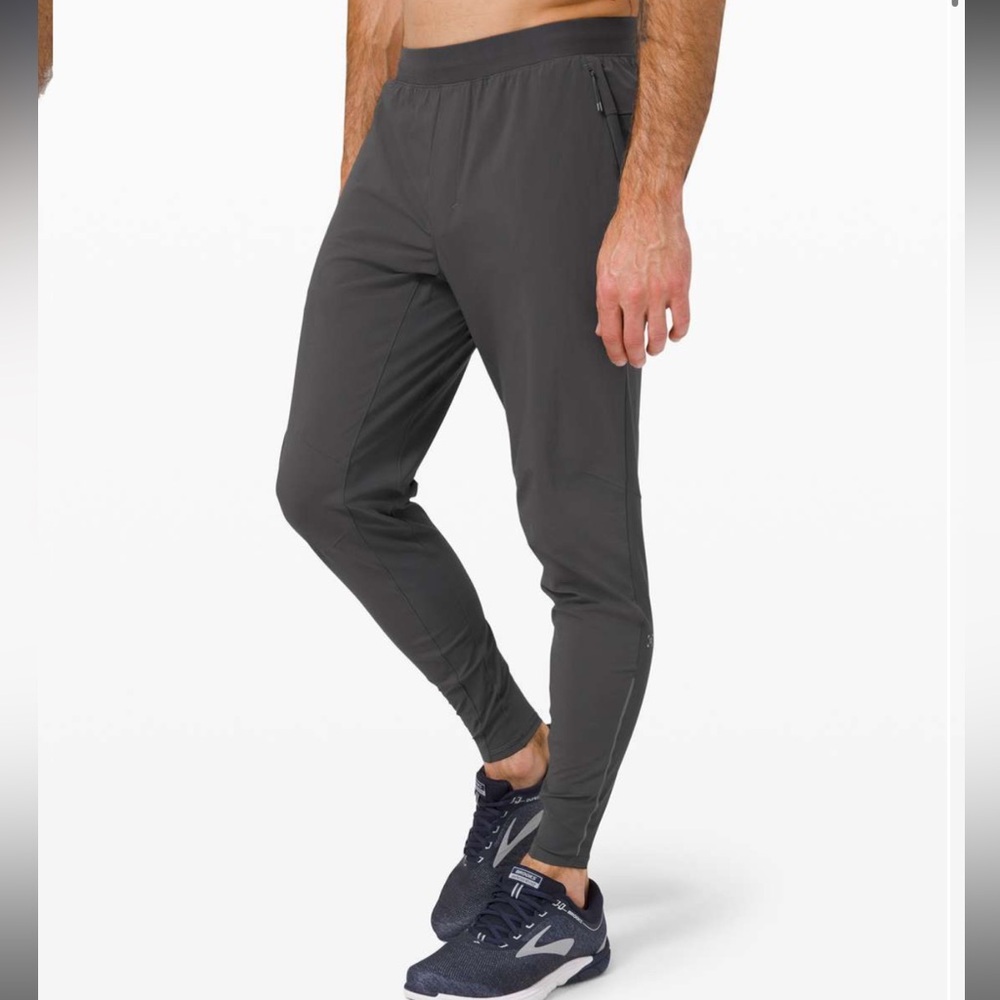 Lululemon Surge Hybrid Pant Men's Sz S Reflective Details Graphite Grey